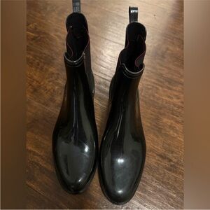 Black Women's Pull- On Rain Boots  ⚠️ NWOT - Made in Spain - Women’s SZ 41 (10)